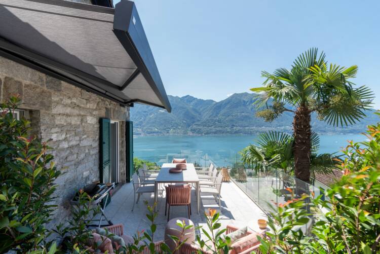 A serene lakeside oasis with a hint of blush tones